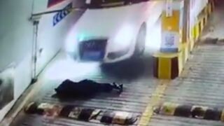 Drunk sleeper gets crushed by a SUV in China