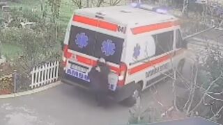 Woman gets run over by an ambulance in Serbia