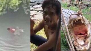 Man watches his one-year-old son get eaten by a crocodile after getting snatched from Canoe, Malaysia