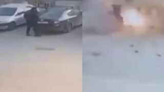 Car rigged with explosives detonates when man opens his trunk, killing his 3 year old child in Russia