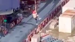 Construction worker falls from a Crane to his death in Russia