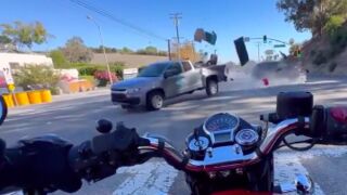 Biker brutally taken out at the stop lights