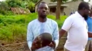 Ritualist detained after he was caught walking with someones head in Benin, West Africa