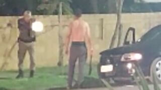 Man gets shot in the chest by police after refusing to drop a machete in Brazil