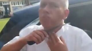 Pedo slits his own throat after getting caught by pedo hunters conducting a sting operation