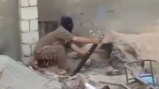 Insurgent blows himself up after motar exploded inside the chamber