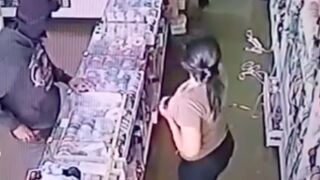Female store clerk shot point blank in the head by robber