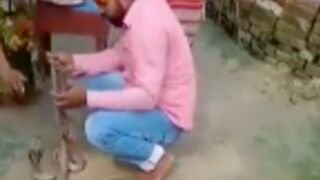 Man bitten on the foot and killed by a Cobra in india after attempting to tie a Rakhi on them