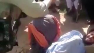 Men receive a serious whipping for stealing in the middle east