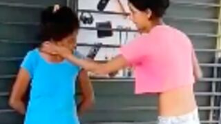 Woman gets beat up by a friend for slapping her own mother across the face in Brazil