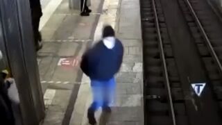 Man jumps in-front of a train