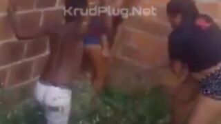 Woman gets beaten in the favela for stealing by a youth and his mother