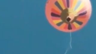 Man falls to his death from hot air balloon in China ( + Aftermath)