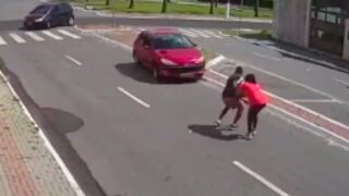 Couple sent into the air after getting run-over in Brazil