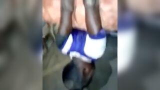 Thief get tied to a contraption and beaten for stealing