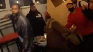 Man gets jumped while eating inside a restaurant in Harlem