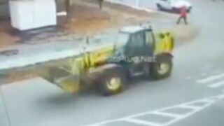 Man gets hit and then run over with an excavator and survives