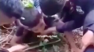 Child injured after falling and getting a tree branch stuck through his mouth