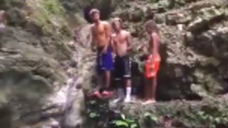 Dominican republic large rock falls directly on head of unlucky young man