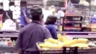 Racist man gets beaten up inside a gas station store for running his mouth up