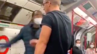 Racist man gets knocked out after running his mouth up on the London Underground