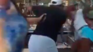 Two women get into a fight and shootout on facebook live inside a fast food restaurant