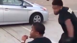 Midget gets knocked out by someone he was dissing