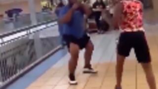 Guy tries to fight a gay dude in the mall but gets beat up