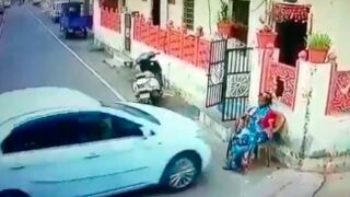 Woman gets crushed by a drunk driver in India