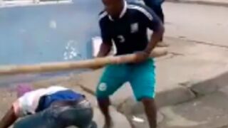 Man left badly injured after getting beaten with a thick bamboo stick!