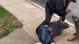 Man and his dog get beat up after an argument smh ????‍♂️