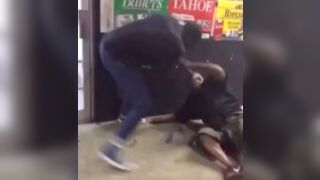 Man starts a fight but ends up getting stomped out!