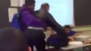 Teacher gets handled for taking a students phone ????‍♂️