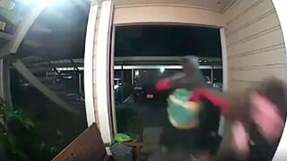 Woman gets robbed on her doorstep in cali!