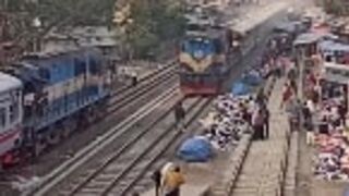 Man gets hit by a train in india!