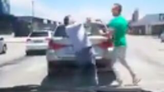 Man gets punched up bad in a road rage incident!