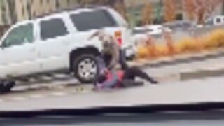 Drunk man gets his face pounded after a road rage incident!