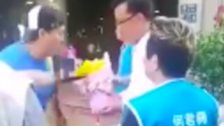 China: Student plunges a knife in his teachers chest after giving him flowers!