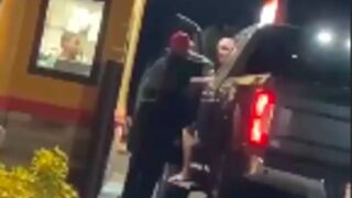 Old man gets beat up for hitting someones truck!