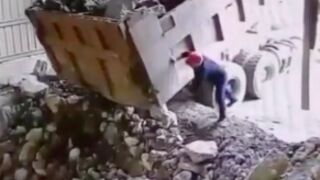 Man gets killed after a large concrete rock lands on his head!