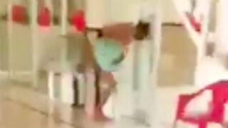 Madman starts smashing his head through class doors at the hospital!