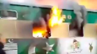 Man gets burned alive inside a train!