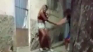 Tranny gets beat up in an alley for allegedly stealing a mobile phone!