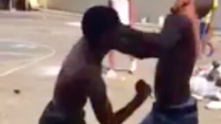 Two guys get into a fight at a prison in brazil!
