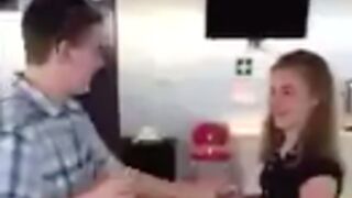 Guy gets mad and beats up a girl for flipping his cup!