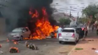 Plane crash aftermath on a residential street in brazil! ????