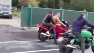 Yikes: Motorcyclist & passenger get into a crazy crash!