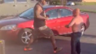 Short guy gets knocked out for talking smack!