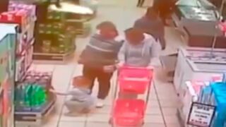 Dude shoves a woman after she gets in his way at a Supermarket in South Africa