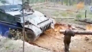 Solider gets crushed by a tank during a training exercise in Russia!